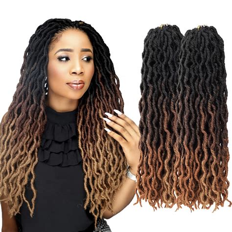 18 100g Crochet Faux Locs Hair Ombre Wavy Curly Goddess Locs Extension Crochet Braid Soft