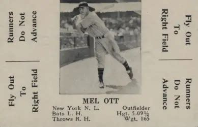 23 Most Valuable Mel Ott Baseball Cards