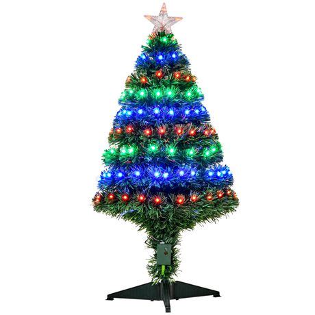 Homcom Ft Pre Lit Fiber Optic Christmas Tree With Led Artificial