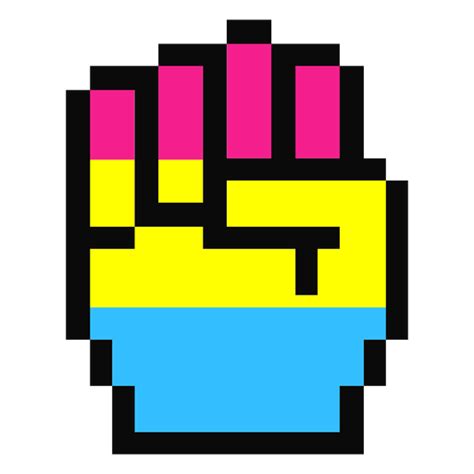 Design Png E Svg De Pixeis Pansexual De Mão Dedo Punho Listra Plana Para Camisetas