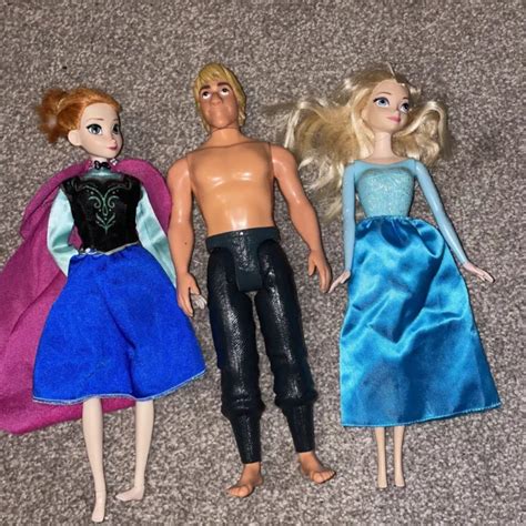 Disney Princess Anna Elsa Kristoff Frozen Dolls Mattel