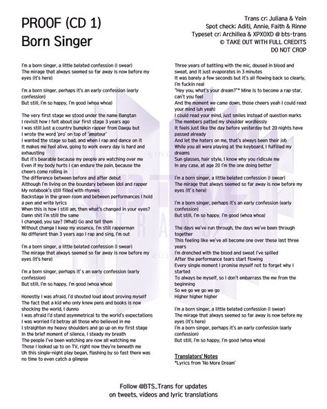 BTS Translations Bangtansubs On Twitter KOR ENG LYRICS Born