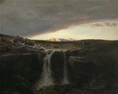 Mountain Landscape With Waterfall By Arnold B Cklin Artvee