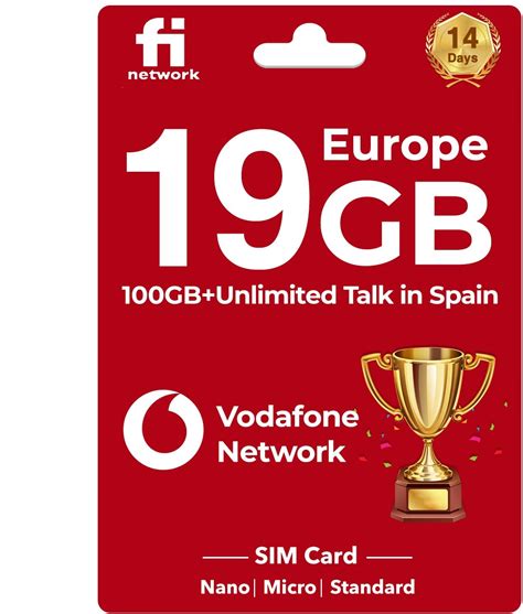 Vodafone Network Europe Sim Card Gb In G Lte In Uk And Europe