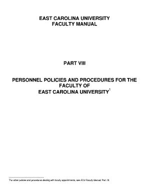 Fillable Online Ecu Ecu Faculty Manual Part Viii East Carolina