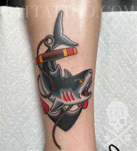 Shark And Anchor By Jared Austin TattooNOW