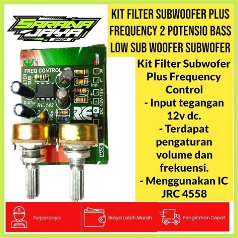 Jual Kit Filter Subwoofer Plus Frequency Potensio Bass Low Sub Woofer