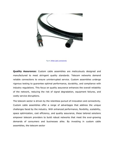 Ppt What Are The Different Advantages Of Custom Cable Assemblies In The Telecom Sect