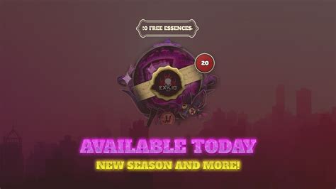 Available After Today Maintenance New Season Free Essences L