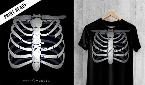 Chest Skeleton T-shirt Design Vector Download