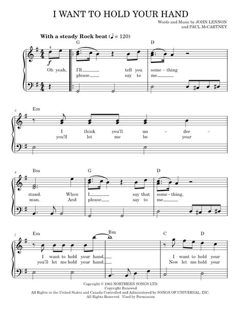 Play Official Version Of I Want To Hold Your Hand Sheet Music By The