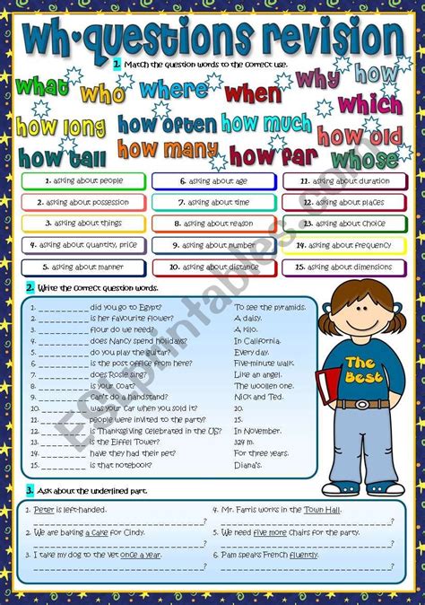 Wh Question Words Exercise 1 Worksheet Wh Questions Interactive