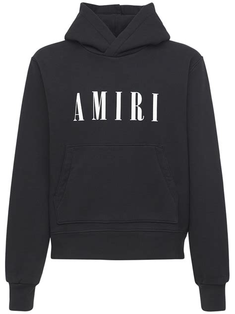 Amiri Core Logo Cotton Jersey Hoodie In Black Modesens