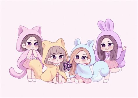 M🌸m 👁️ 👁️ Adlı Kullanıcının Blackpink Fanart And Chibi Panosundaki Pin Şirin çizim Sevimli