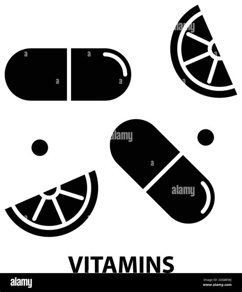 Vitamins Symbol Icon Black Vector Sign With Editable Strokes Concept