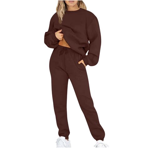 Besolor Womens 2 Piece Outfits Sweatsuits Casual Long Sleeve Pullover Sweatshirt and Sweatpants ...