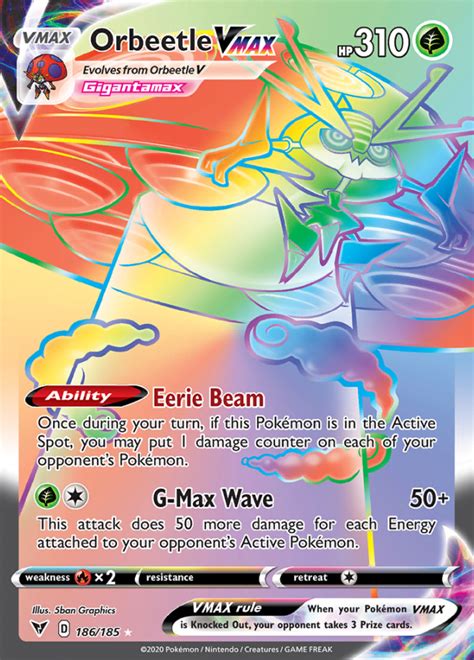 Orbeetle Vmax Vivid Voltage Rare Rainbow Pokemon Tcg Digitaltq