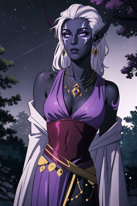 Nightborne Female In White Purple Dress Fantasy Warcraft Nightborn Elf Warcraft Art Elf