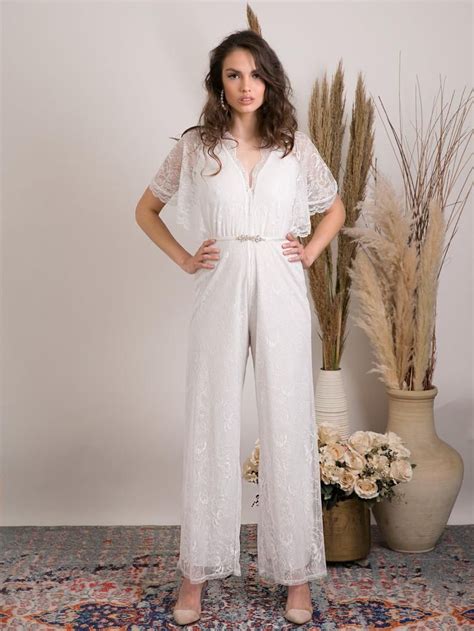 Lace Wedding Dress Wedding Jumpsuit Bohemian Wedding Dresses Modern