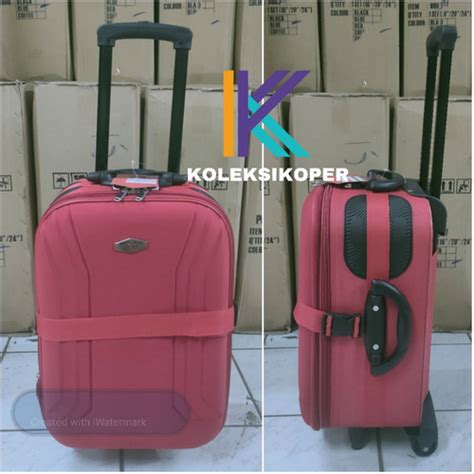 Jual Koper Original Polo Team Kanvas Merah Ukuran Kabin 18 Inch Roda 2