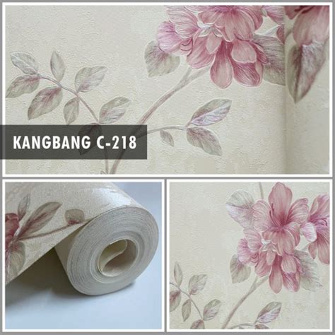 Jual Wallpaper Dinding Vinyl Bertekstur Premium Isi Meter Motif Bunga