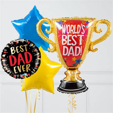 Best Dad Trophy Fathers Day Inflated Balloon Package Balloonfactory