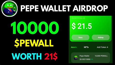 Pepe Wallet Airdrop Get Pewall Tokens Worth Usd The Next