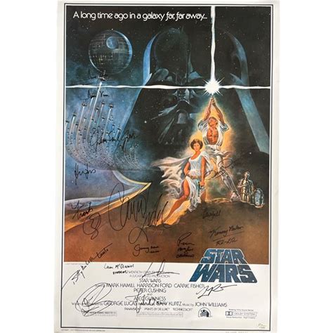 Multi Signed Star Wars Movie Poster Ra Coa