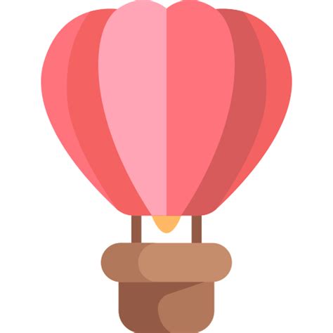 Hot Air Balloon Kawaii Flat Icon