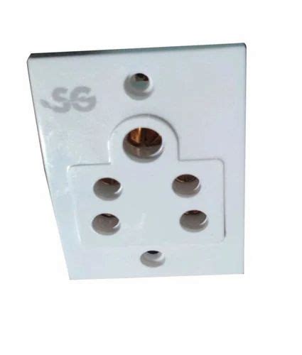 A Polycarbonate White Three Pin Electric Socket Size X Mm V