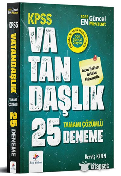 KPSS Vatandaşlık 25 Çözümlü Deneme Sınavı Dizgi Kitap 9786258145076