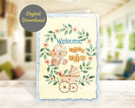 Congratulations Card Baby Shower Printable, Digital Card - Etsy