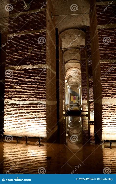 Basilica Cistern In Istanbul The Head Of The Gorgon Medusa Editorial