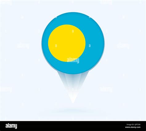 Puntero Del Mapa Con Bandera De Palau Signo De Bandera Vectorial Sobre