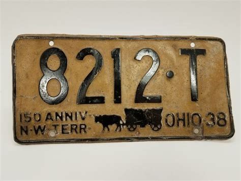 1938 Ohio License Plate