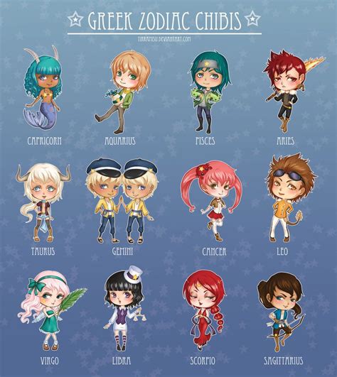 Greek Zodiac Chibis By Tirramisu On Deviantart Zodiac Signs Horoscope