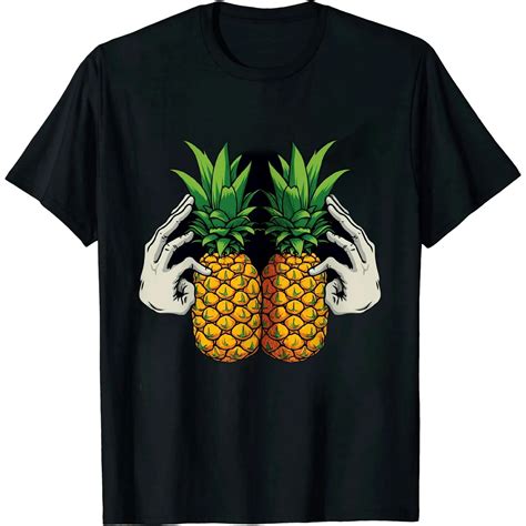 Aristuring Halloween Boob Upside Down Pineapple Swinger Skeleton Hand T