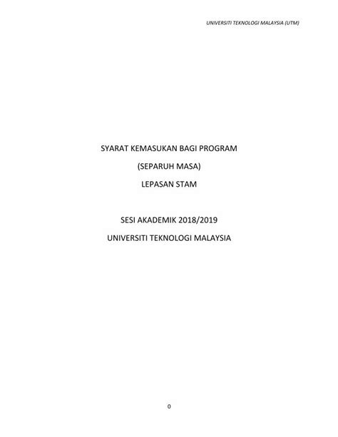 Pdf Syarat Kemasukan Bagi Program Separuh Masa Peperiksaan