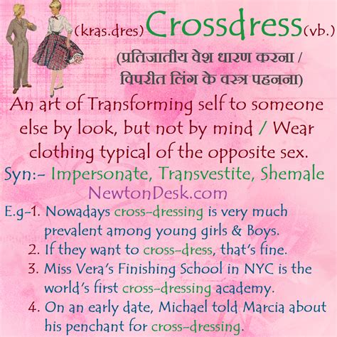 Cross Dress Meaning Wear Clothing Of The Opposite Sex Vocabulary