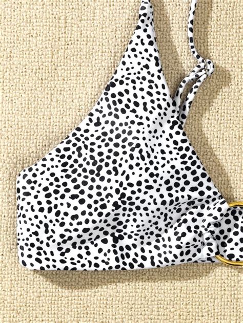 SHEIN Swim Vcay Dalmatian Ring Linked Bikini Swimsuit SHEIN Singapore