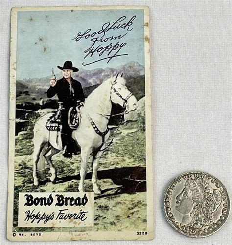 Lot Vintage C 1940 Hopalong Cassidy Bond Bread Hoppys Favorite Wm Boyd Advertising Card