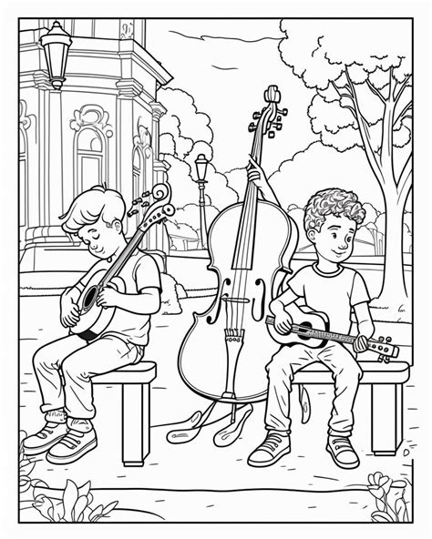 Musicians Coloring Page Color Your Own Music Fest Printable Coloring