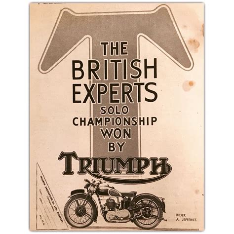 1938 Advertisement Celebrating Rider Allan Jefferies Win In The 1938