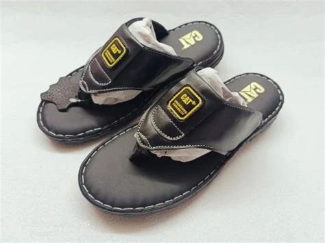 Daily Wear Black Men Handmade Leather Slippers Size To At Rs