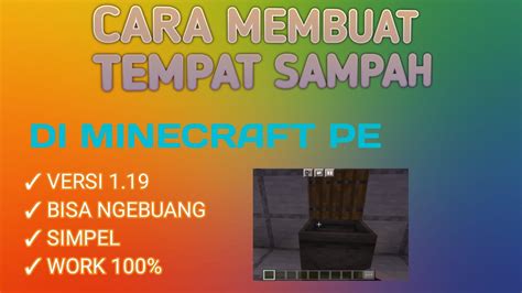 CARA MEMBUAT TEMPAT SAMPAH OTOMATIS Minecraft Tutorial YouTube