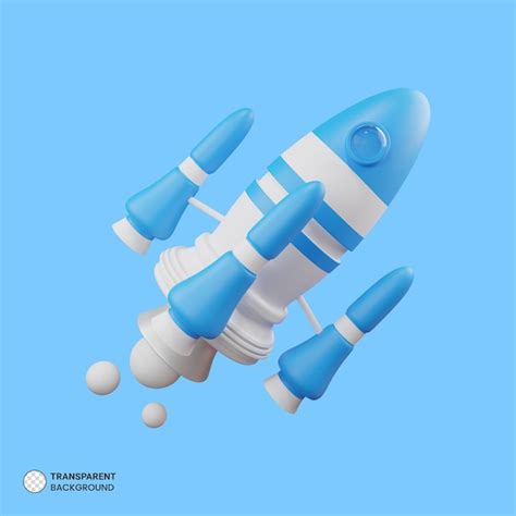 Free PSD Spaceship Rocket Icon Isolated 3d Render Illustration