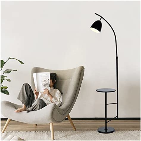 O NEELDY Modern Black Arc Floor Lamp With Marble Table 70 Tall