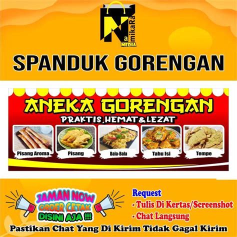 spanduk banenr aneka gorengan terbaru  keren bisa custom banner