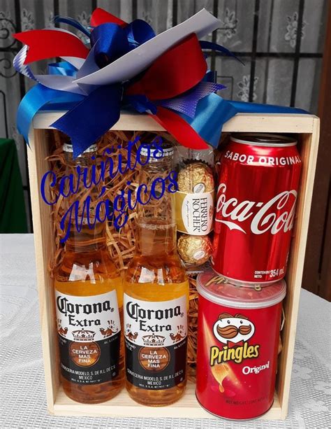 Caja Decorada Con Cervezas Y Snacks En Cestas De Regalo Para