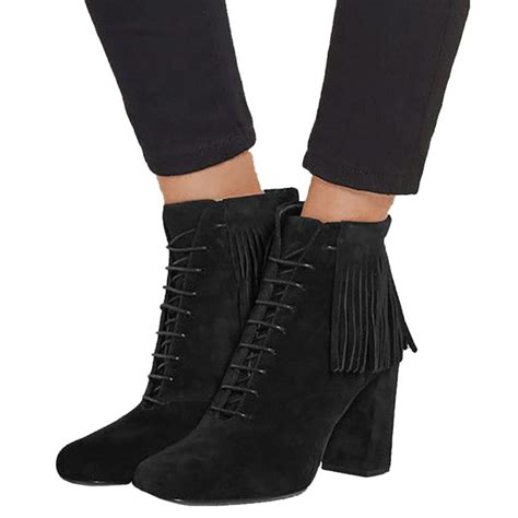 Saint Laurent Black Suede Fringed Ankle Boots Gem